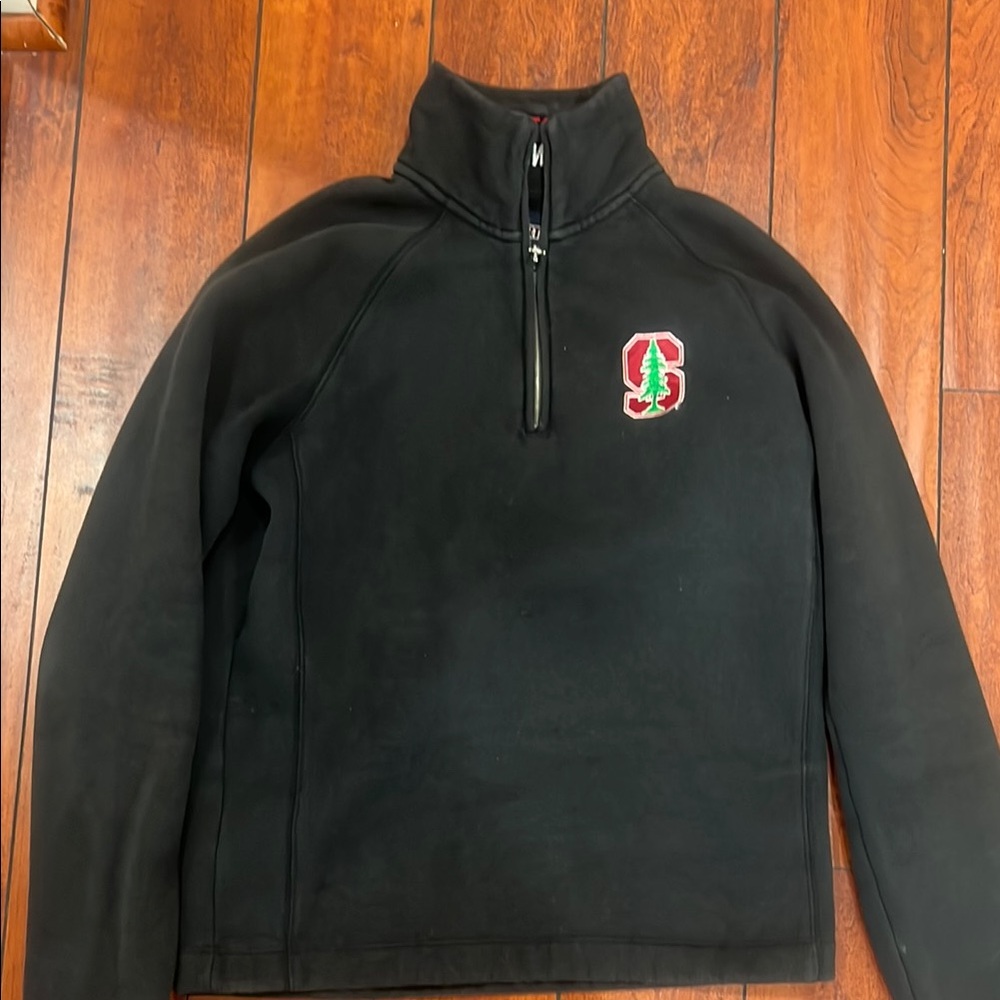 unisex stanford black Quarter-Zip with logo